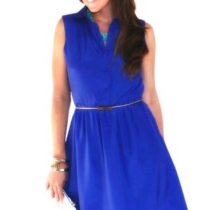 Charming Charlie Sleeveless Collar Shirt Dress